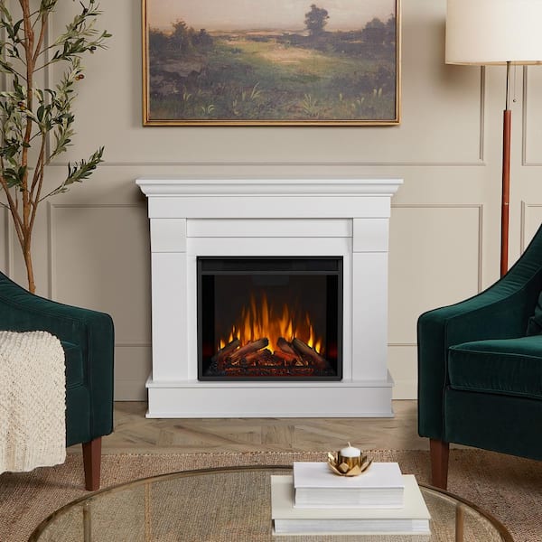 Real Flame Chateau 41 in. Electric Fireplace in White
