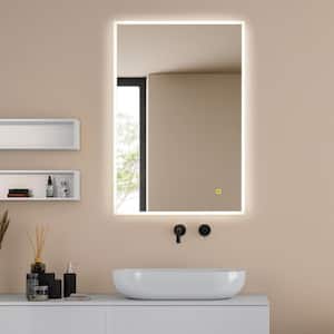 Aurora 24 in. W. x 36 in. H Rectangular Frameless Wall LED Bathroom Vanity Mirror in Clear Glass