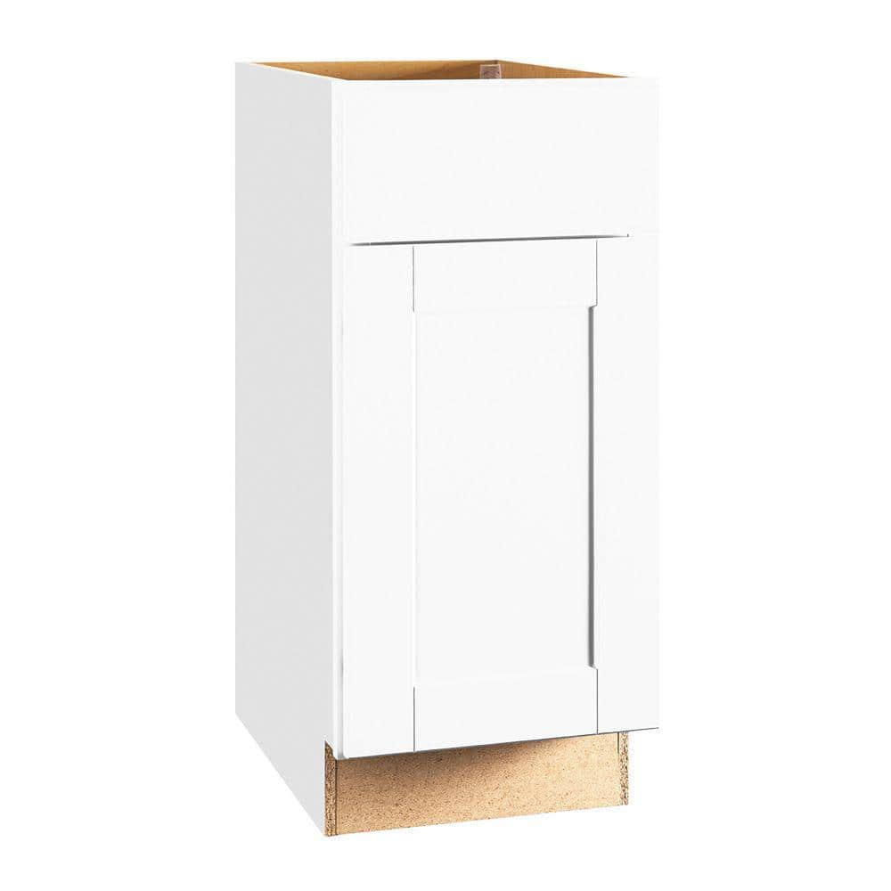 Hampton Bay Shaker 24 in. W x 24 in. D x 34.5 in. H Assembled Drawer Base  Kitchen Cabinet in Satin White with Ball-Bearing Glides KDB24-SSW - The  Home Depot