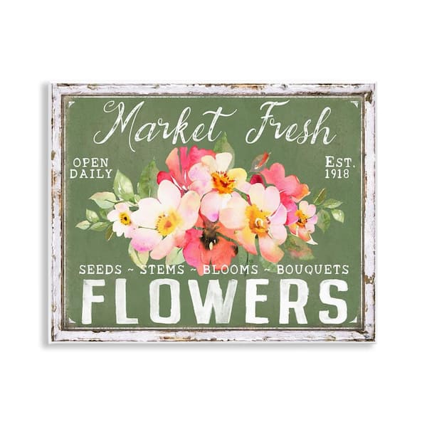 Antique Market Fresh Flowers by Creatif Belle Unframed Nature Graphic Art Print 11 in. x 14 in.