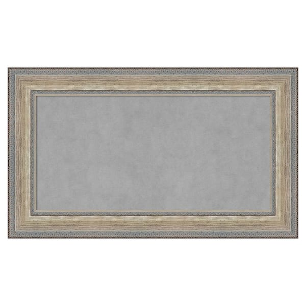 Amanti Art Fleur Silver 29 in. x 17 in Framed Magnetic Board