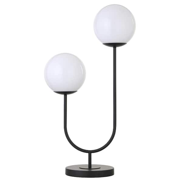 Meyer&Cross Dufrene 28 in. Blackened Bronze Table Lamp with Glass Shade