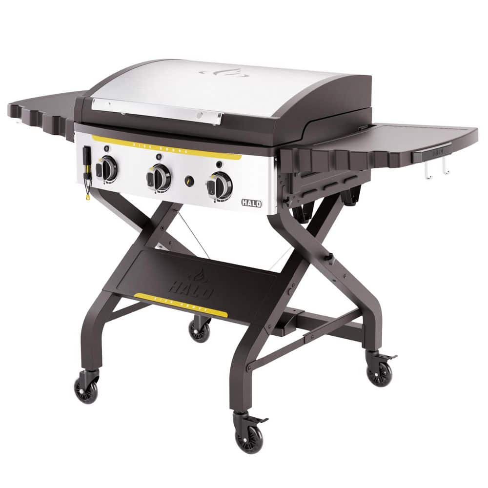 Elite3B 28 in. 3-Burner 6 Zone Outdoor Propane Griddle in Black Flat Top Grill