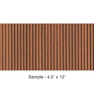 Take Home Sample - Rounded Mini Slats 1/4 in. x 0.375 ft. x 1 ft. Mahogany Brown Glue-Up Foam Wood Wall Panel(1-Pc/Pack)