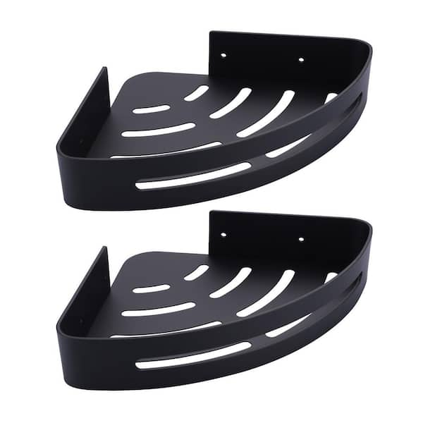 Wall Mounted Shower Caddy Basket in Matte Black 2-Packs