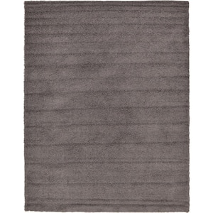 Solid Shag Graphite Gray 10 ft. x 13 ft. Area Rug