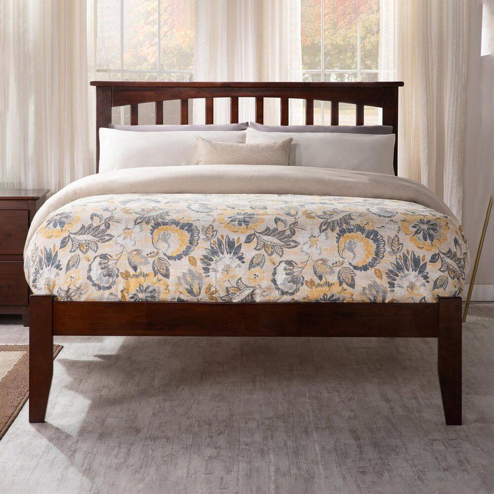 Mission Walnut Brown Solid Wood Frame Queen Platform Bed - thumbnail 7
