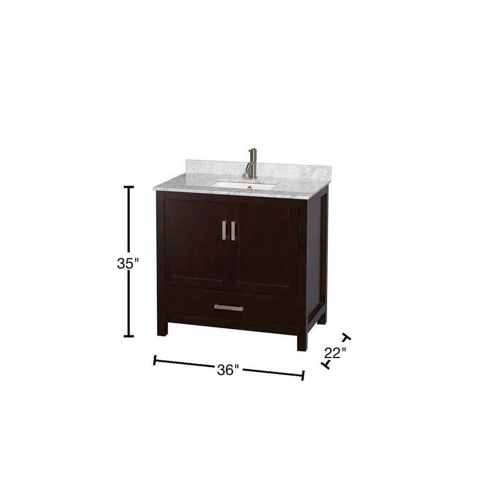 Sheffield Espresso 36'' Freestanding Single Bathroom Vanity with Stone Top