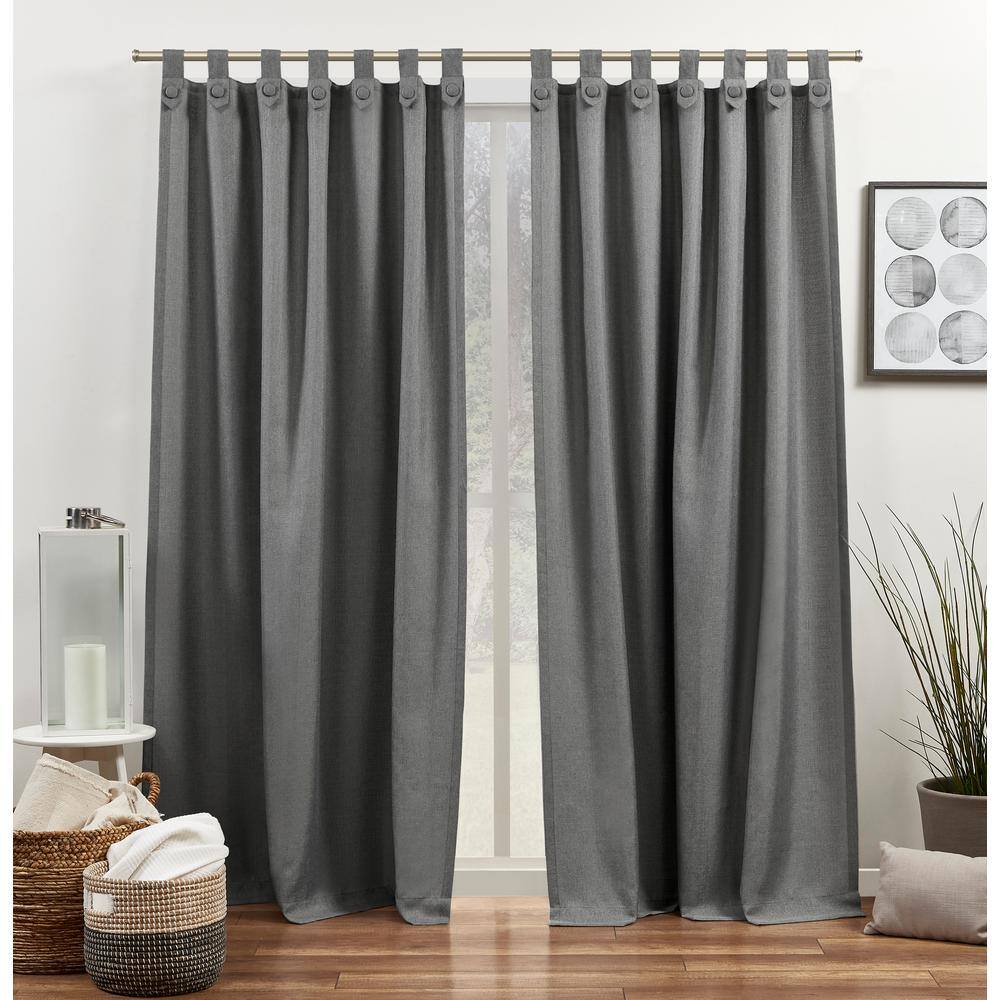 Loha Tuxedo Black Pearl Solid Light Filtering Tuxedo Tab Top Curtain, 54 in. W x 96 in. L (Set of 2) price history on PriceWatchPro