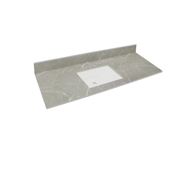 THINSCAPE 49 in. W x 22 in. Vanity Top in Soapstone Mist with Single ...