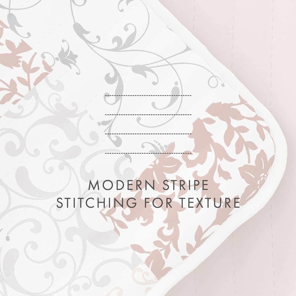 Blush King Reversible Microfiber Quilt Set with Shams