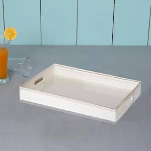 White Rectangle Tray with Cutout Handles
