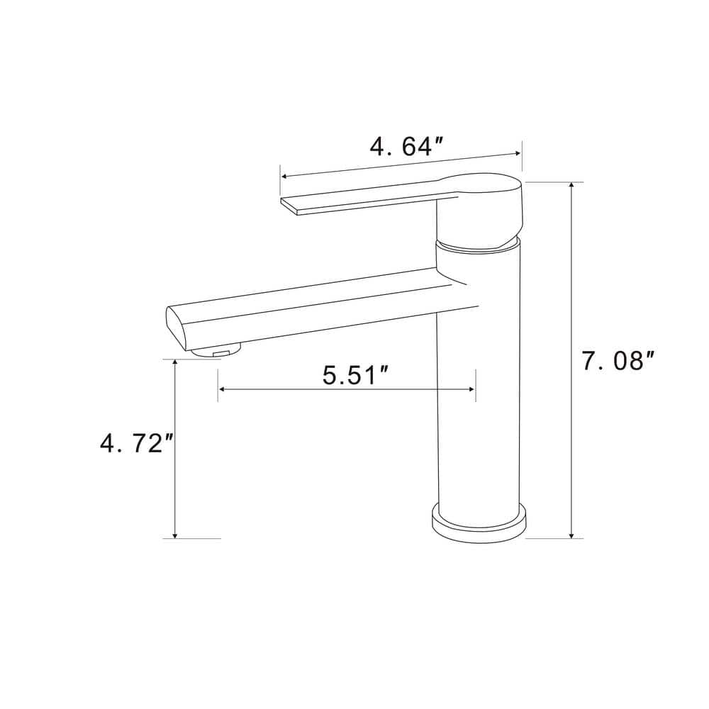 Brushed Gold Brass Single Handle Bathroom Faucet