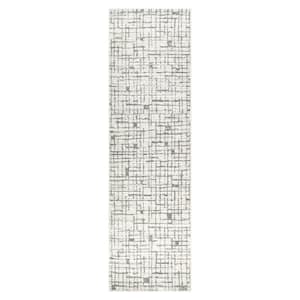 Nizza Collection Soho Ivory 2 ft. x 7 ft. Contemporary Runner Rug