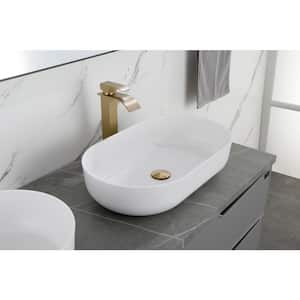 24 in. L x 14 in. W x 5.5 in. D White ABS Composite Oval Vessel Sink