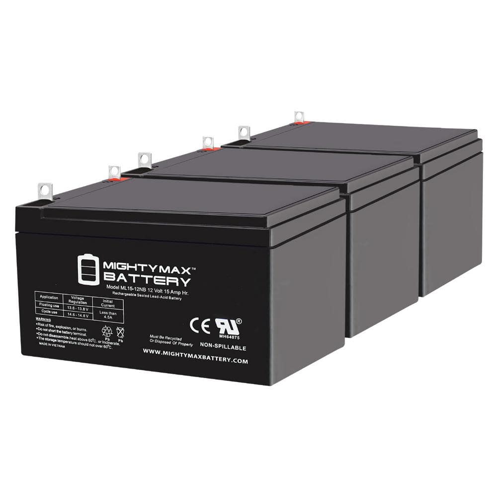 ML15-12NB 12-Volt 15AH Replacement Battery Compatible with X-treme Electric Hog - 3 Pack price history on PriceWatchPro
