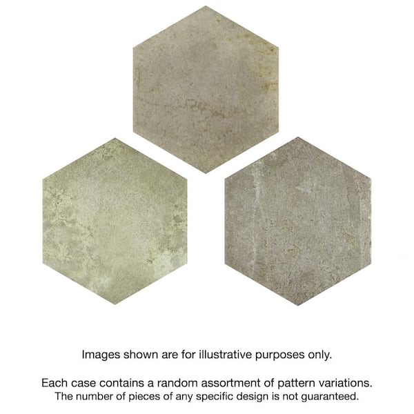 Heritage Hex Jungle 7 in. x 8 in. Porcelain Floor and Wall Tile (7.5 sq. ft./Case)