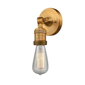 Bare Bulb 4.5 in. 1-Light Brushed Brass Wall Sconce