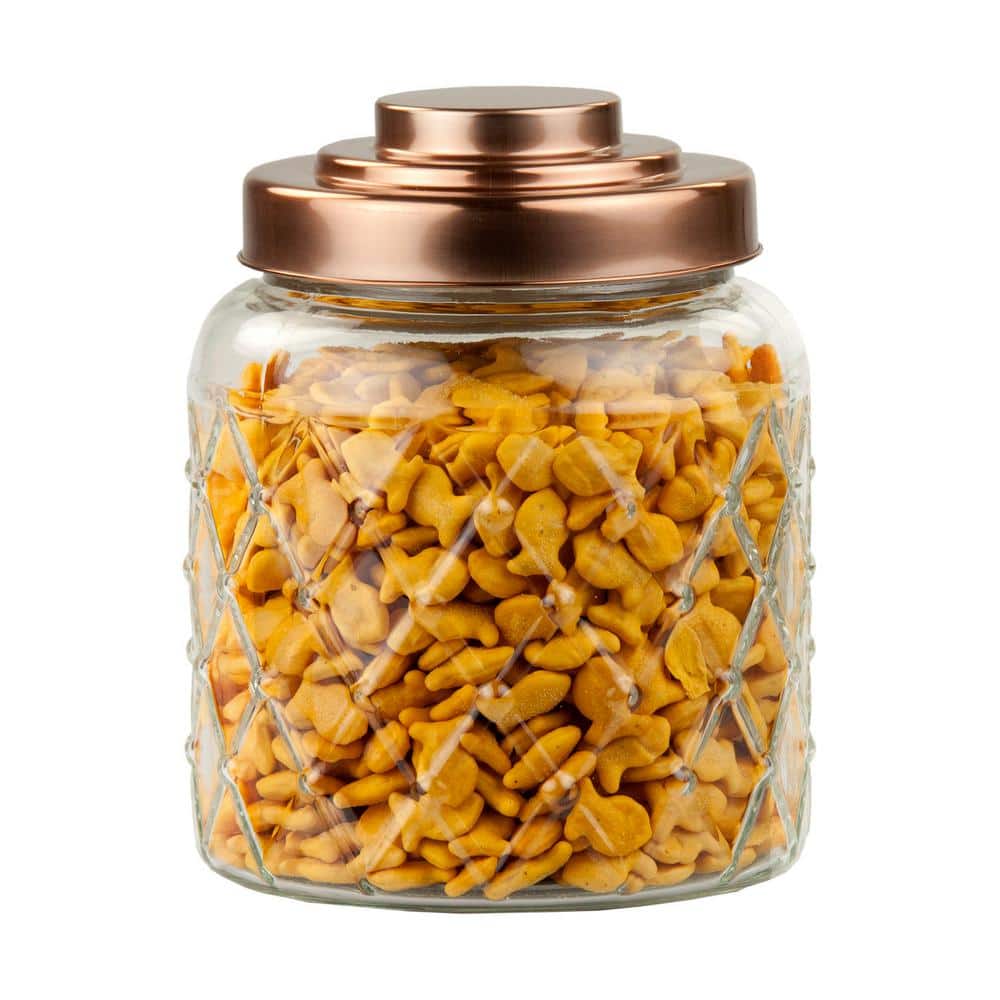 1 Quart Anchor Square Jar with Bamboo Lid - Jar Store