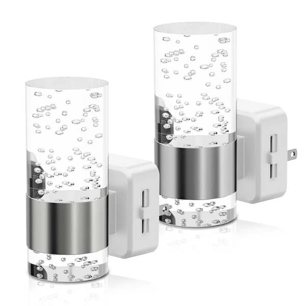 5000K LED Plug-in Night Light with Light Sensor, Adjustable Brightness for Bathroom, Hallway, Bedroom (2-Pack)