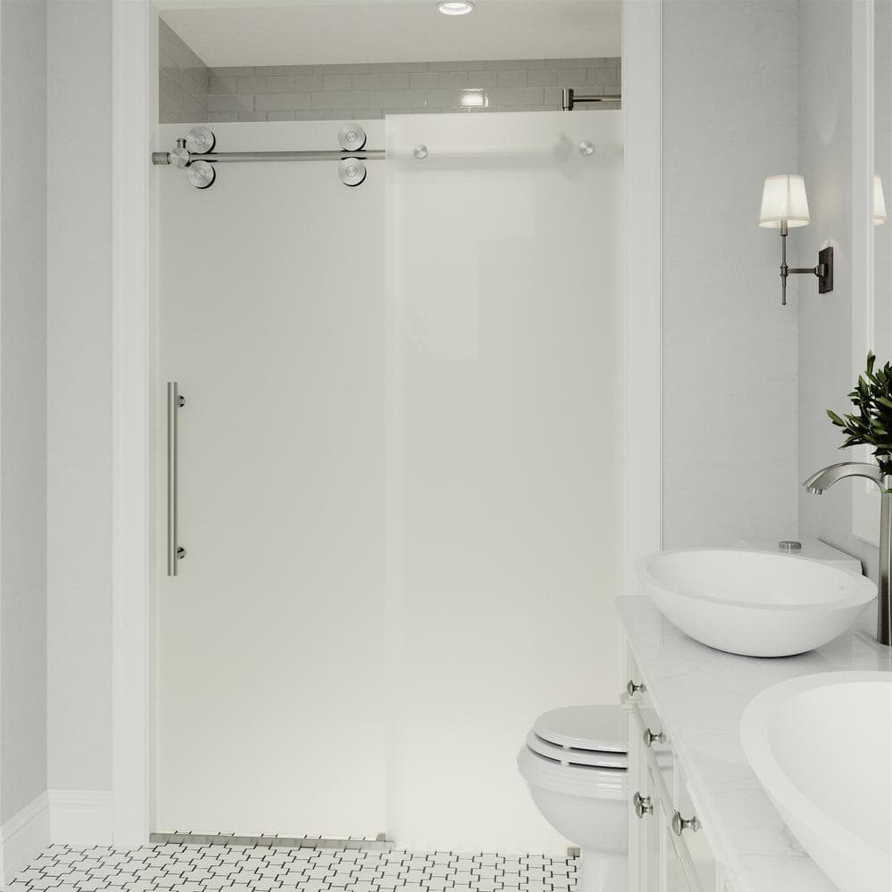 Elan 56-60" Frameless Frosted Glass Sliding Shower Door