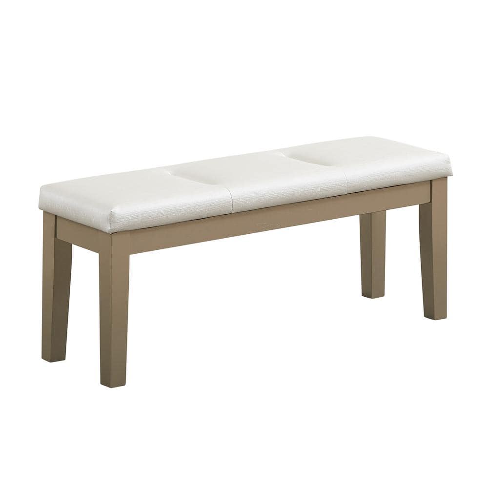 Signature Home SignatureHome Hillsdale Silver/White Finish Dining Bench