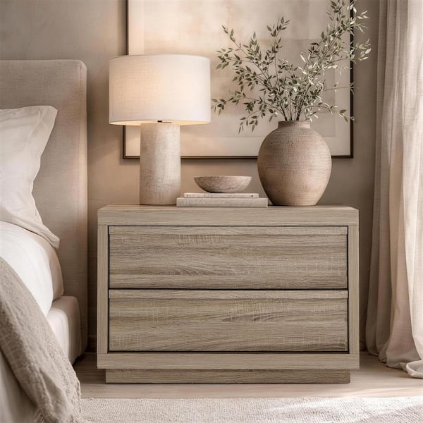Manhattan Comfort Navis Contemporary Natural Oak 2-Drawer 32 in. W