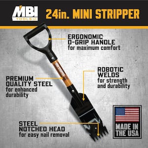 24 in. Mini Shingle Stripper Roof Shovel - Made In USA