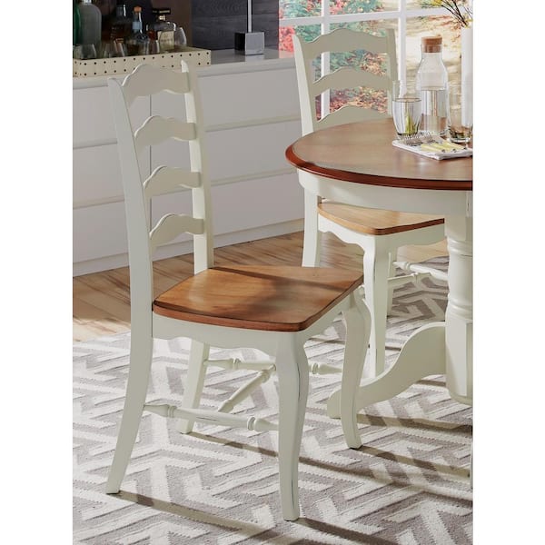 French Countryside Rubbed White Oak Dining Chair (Set of 2)