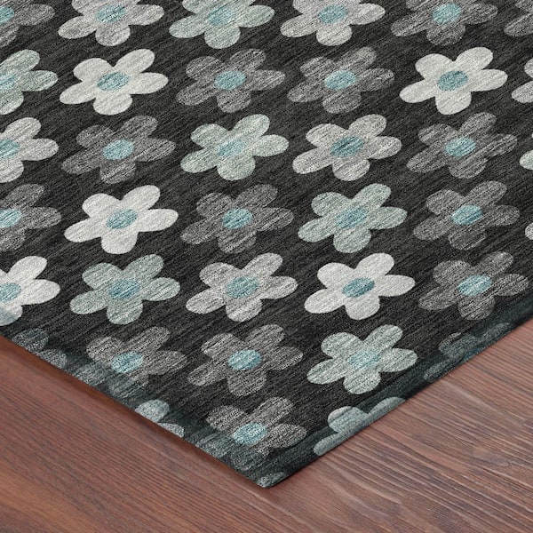 Chantille Machine Washable Indoor/Outdoor Abstract ACN2569 Black 3 ft. x 4 ft. Area Rug