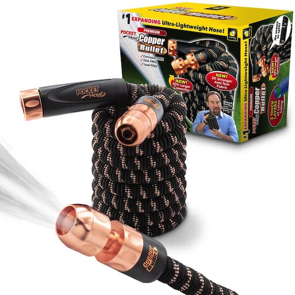 Copper x ft. Hose Kink-Free 3/4 16261 psi Expandable 25 Home 650 Bullet Pocket - in. The Lightweight Depot Lead-Free Dia Hose