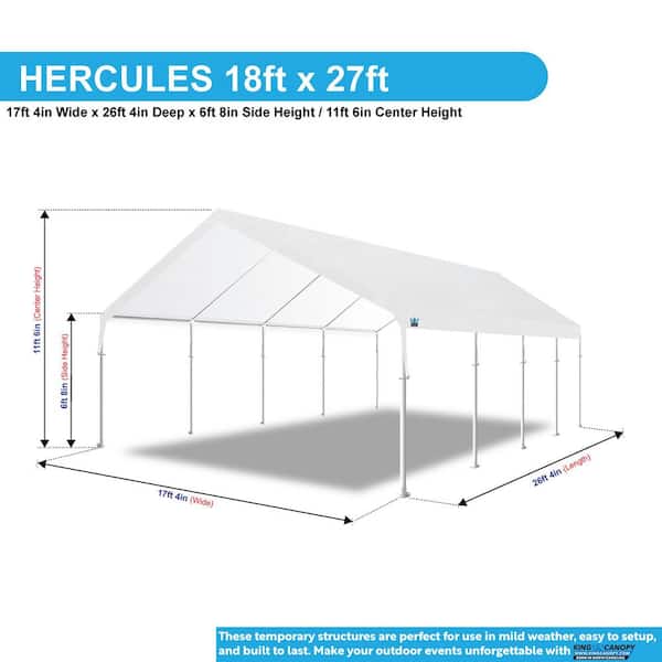 King Canopy Hercules 18 ft. by 27 ft., 2 in. Steel Frame, 10-Leg