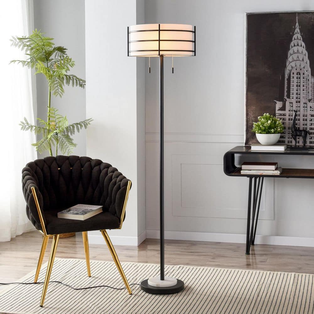 StyleCraft Royce 63.25 in. Black Contemporary 1-Light Standard