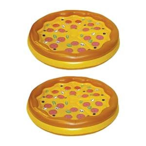 Giant Inflatable Multi-Colored Personal Pizza Island Swimming Pool Float (2-Pack)
