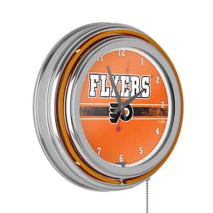 Philadelphia Flyers Orange Logo Lighted Analog Neon Clock