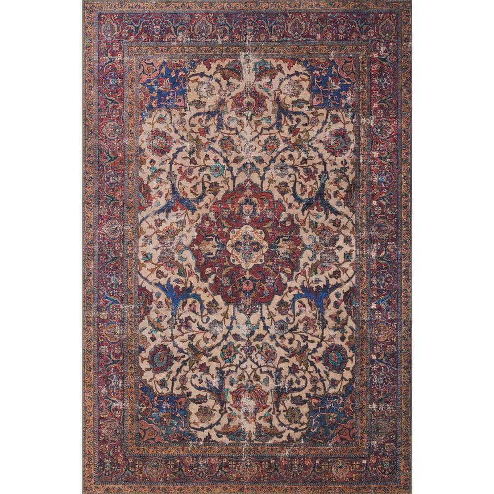 Loren Sand/Multi 5 ft. x 7 ft. 6 in. Distressed Bohemian Printed Area Rug price history on PriceWatchPro