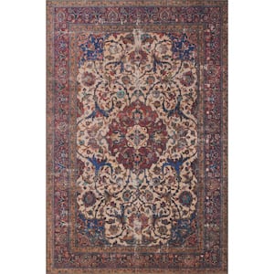 Loren Sand/Multi 8 ft. 4 in. x 11 ft. 6 in. Distressed Bohemian Printed Area Rug