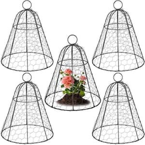 Chicken Wire Cloche 13 in. x 15.7 in. Plant Protector Sturdy Metal Cage Garden Protection from Animals, 5-Packs