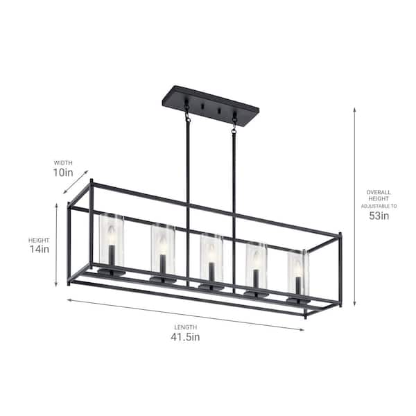 Kichler Crosby 5-Light Black Modern/Contemporary Chandelier