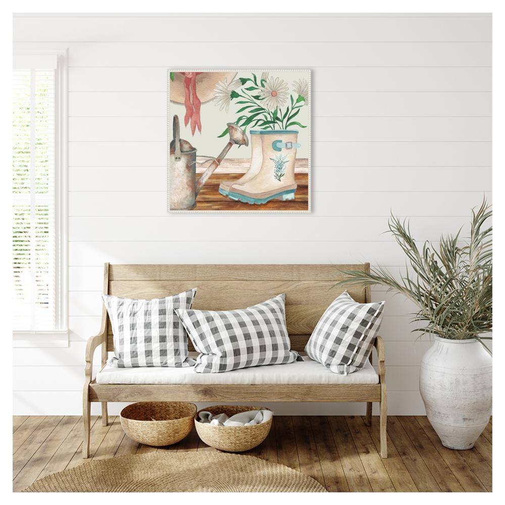 Amanti Art Cottage Scene II Daisy by Elizabeth Medley Canvas Wall Art Print Framed 30 x 30-in.