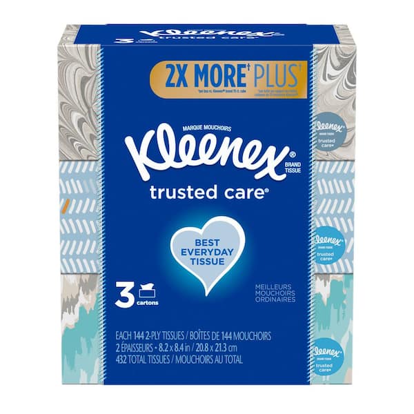 Kleenex Facial Tissue Bundle (3-Pack) (144 sheets per pack)