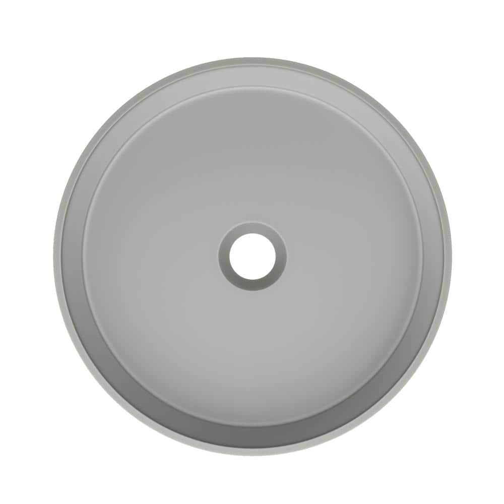 Lisse 14.5" Round Dark Gray Concrete Vessel Sink