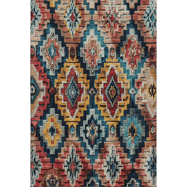 Mayfield Premium Machine Washable Abstract AMF1891 Rust 5 ft. x 7 ft. 6 in. Area Rug