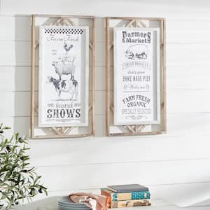 Farmhouse Wood White Wall Decor (Set of 2)