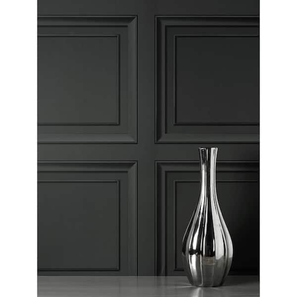 Distinctive Dark Grey Square Panel Non-Pasted Paper Matte Wallpaper
