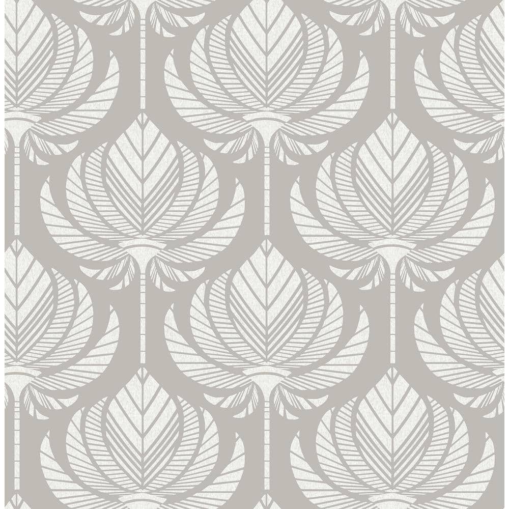 Palmier Grey Lotus Fan Fabric Non-Pasted Matte Wallpaper price history on PriceWatchPro