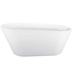 69 in. x 30 in. Acrylic Soaking Bathtub with Left Drain in White