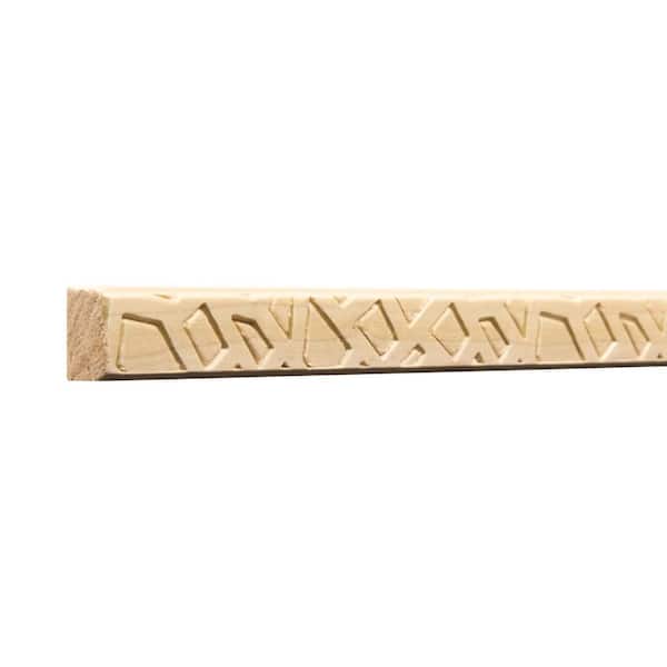 7/16 in. x 3/4 in. x 96 in. Hardwood White Unfinished Cracked Ice Trim Moulding