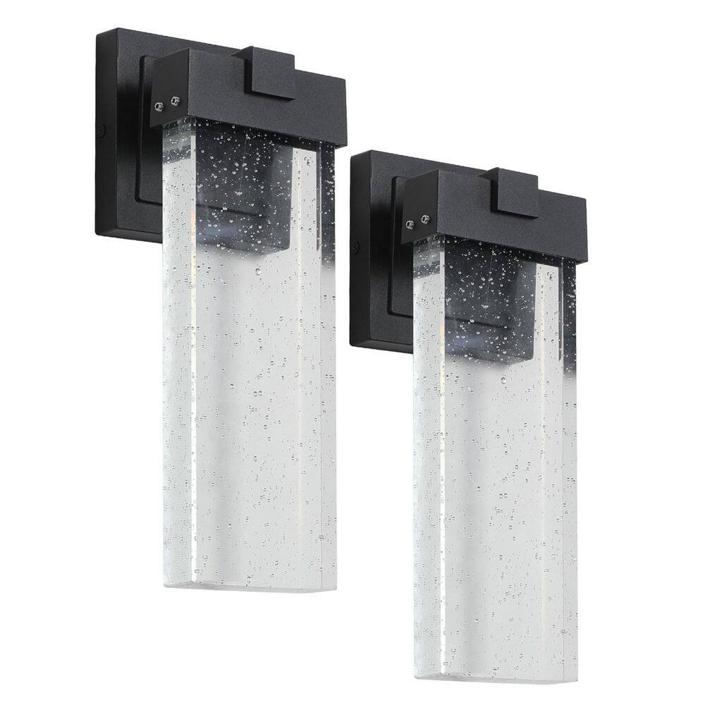 1-Light 12.2 in. H Black Wall Sconce with Bubble Crystal and Light Sensor (2-Pack) price history on PriceWatchPro