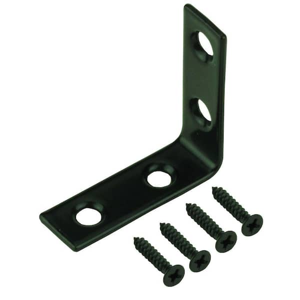 Everbilt (16-Pack) 2 in. Steel Black Corner Brace